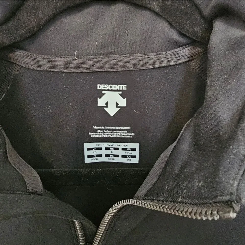 Descente Black 1/4 Zip Pullover Mens XL